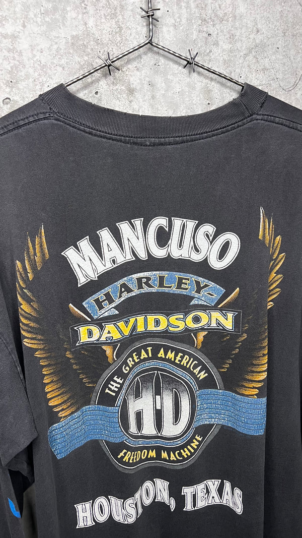 HARLEY DAVIDSON CHROME SWEET CHROME DISTRESSED & FADED FLAME LONG SLEEVE GRAIL | TEXAS BACK HIT
