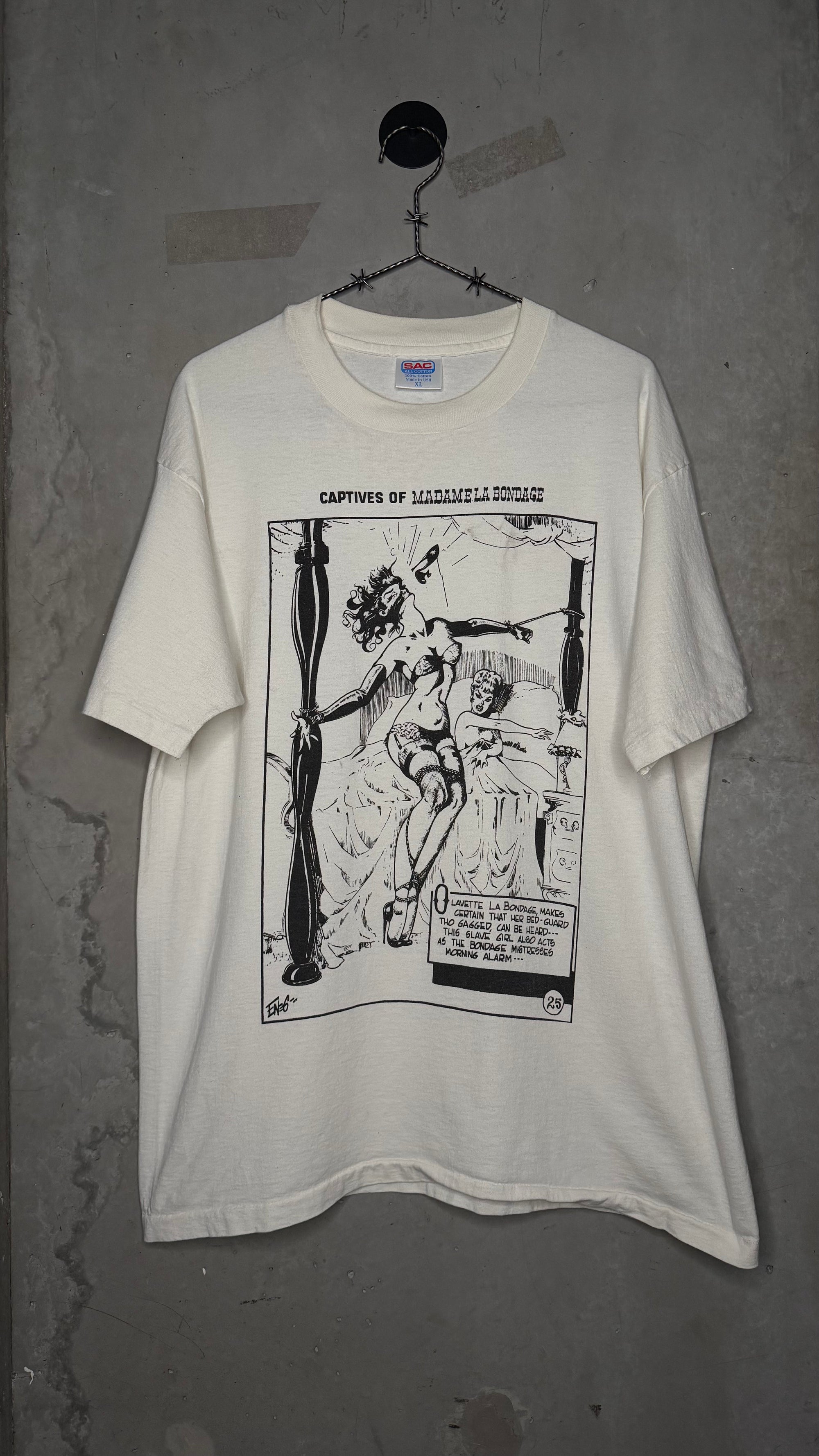 MADAME LA BONDAGE BDSM ART TEE | VINTAGE FETISH ILLUSTRATION BY ENEG