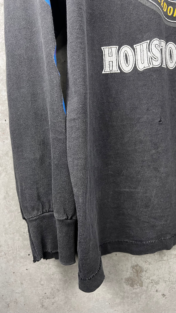 HARLEY DAVIDSON CHROME SWEET CHROME DISTRESSED & FADED FLAME LONG SLEEVE GRAIL | TEXAS BACK HIT