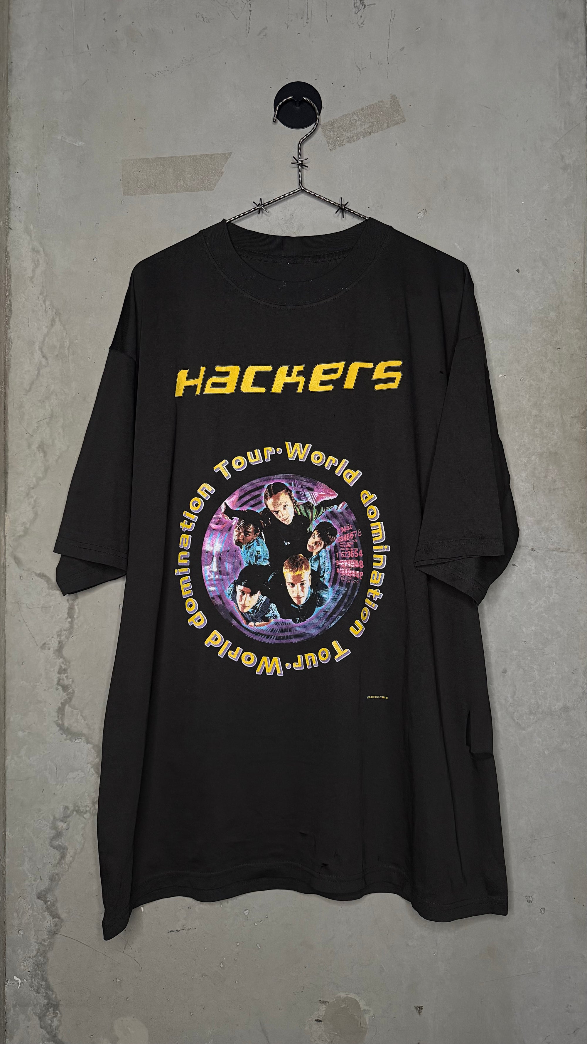 [DRY ROT] HACKERS WORLD DOMINATION TOUR 96’ TEE | ULTRA RARE UK MOVIE PROMO RELEASE VARIANT