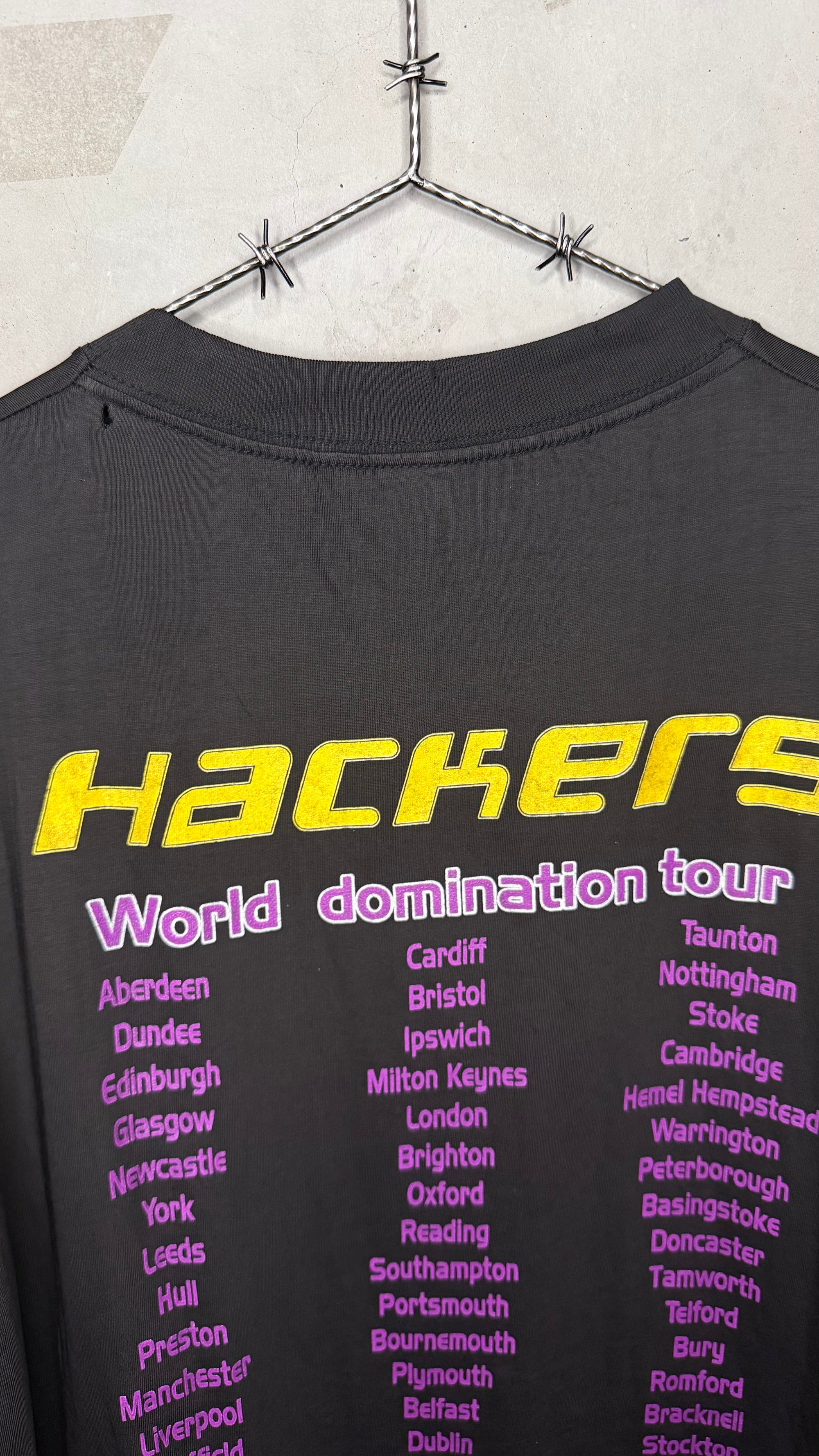 [DRY ROT] HACKERS WORLD DOMINATION TOUR 96’ TEE | ULTRA RARE UK MOVIE PROMO RELEASE VARIANT