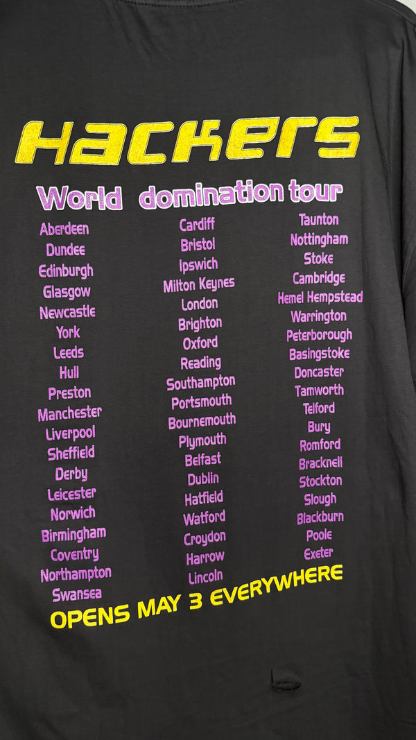 [DRY ROT] HACKERS WORLD DOMINATION TOUR 96’ TEE | ULTRA RARE UK MOVIE PROMO RELEASE VARIANT