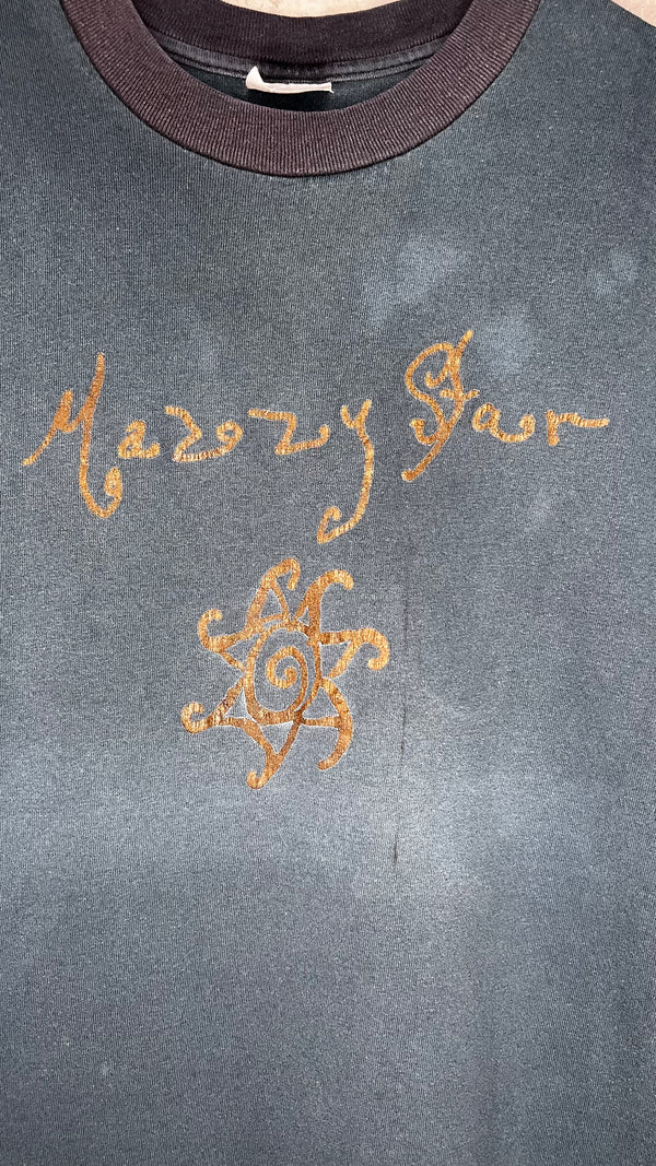 MAZZY STAR SUPER FADED OUT GOLD GLITTER PRINT TEE