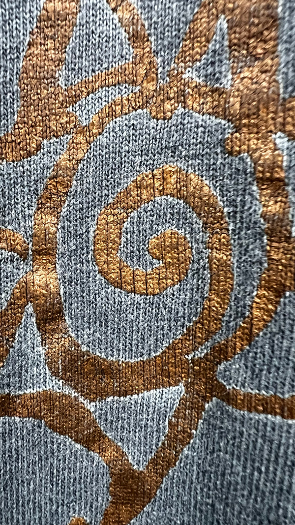 MAZZY STAR SUPER FADED OUT GOLD GLITTER PRINT TEE