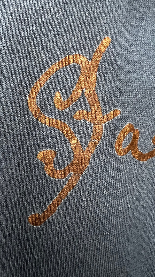 MAZZY STAR SUPER FADED OUT GOLD GLITTER PRINT TEE