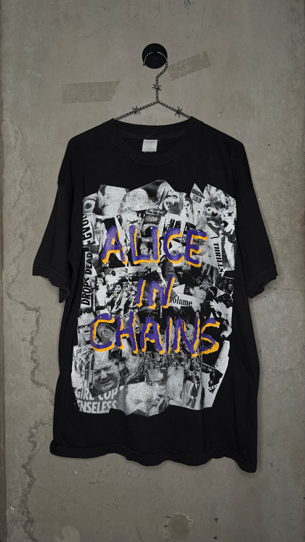 ALICE IN CHAINS NEWSPAPER COLLAGE TEE | EURO BOOT