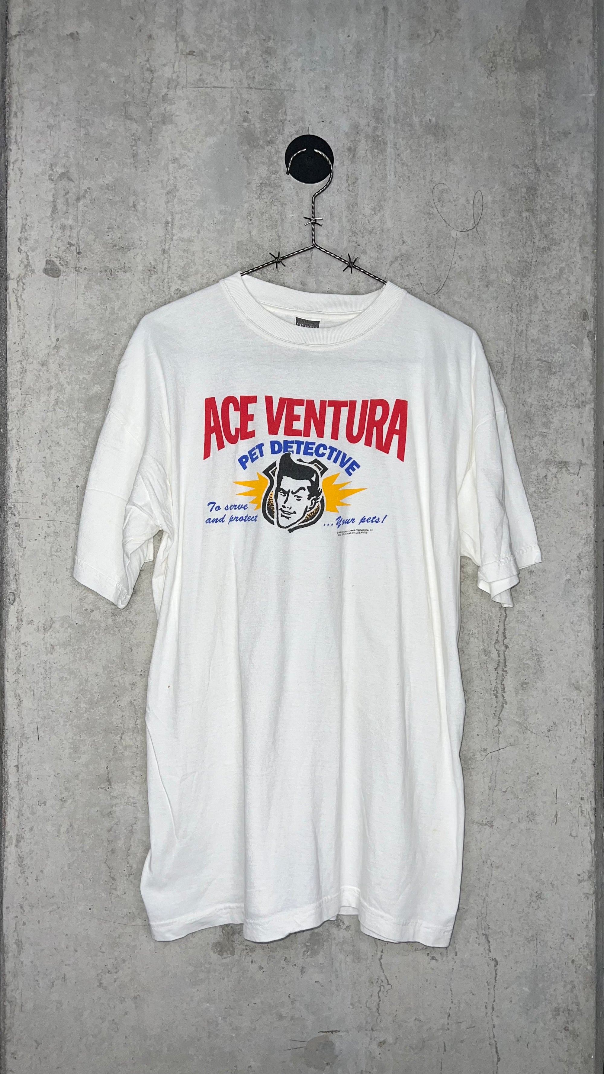 ACE VENTURA PET DETECTIVE WHITE TEE | TO PROTECT & SERVE YOUR PETS