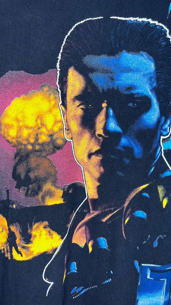 TERMINATOR 2 MOVIE TEE | ARNOLD SCHWARZENEGGER & T-UNIT EXPLOSION FRONT HIT