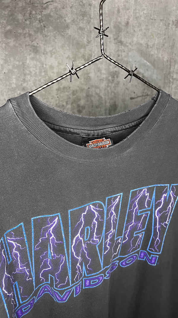 HARLEY DAVIDSON BLUE & PURPLE LIGHTNING TEE | TUCSON AZ BACK HIT