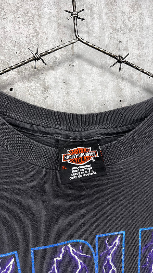 HARLEY DAVIDSON BLUE & PURPLE LIGHTNING TEE | TUCSON AZ BACK HIT