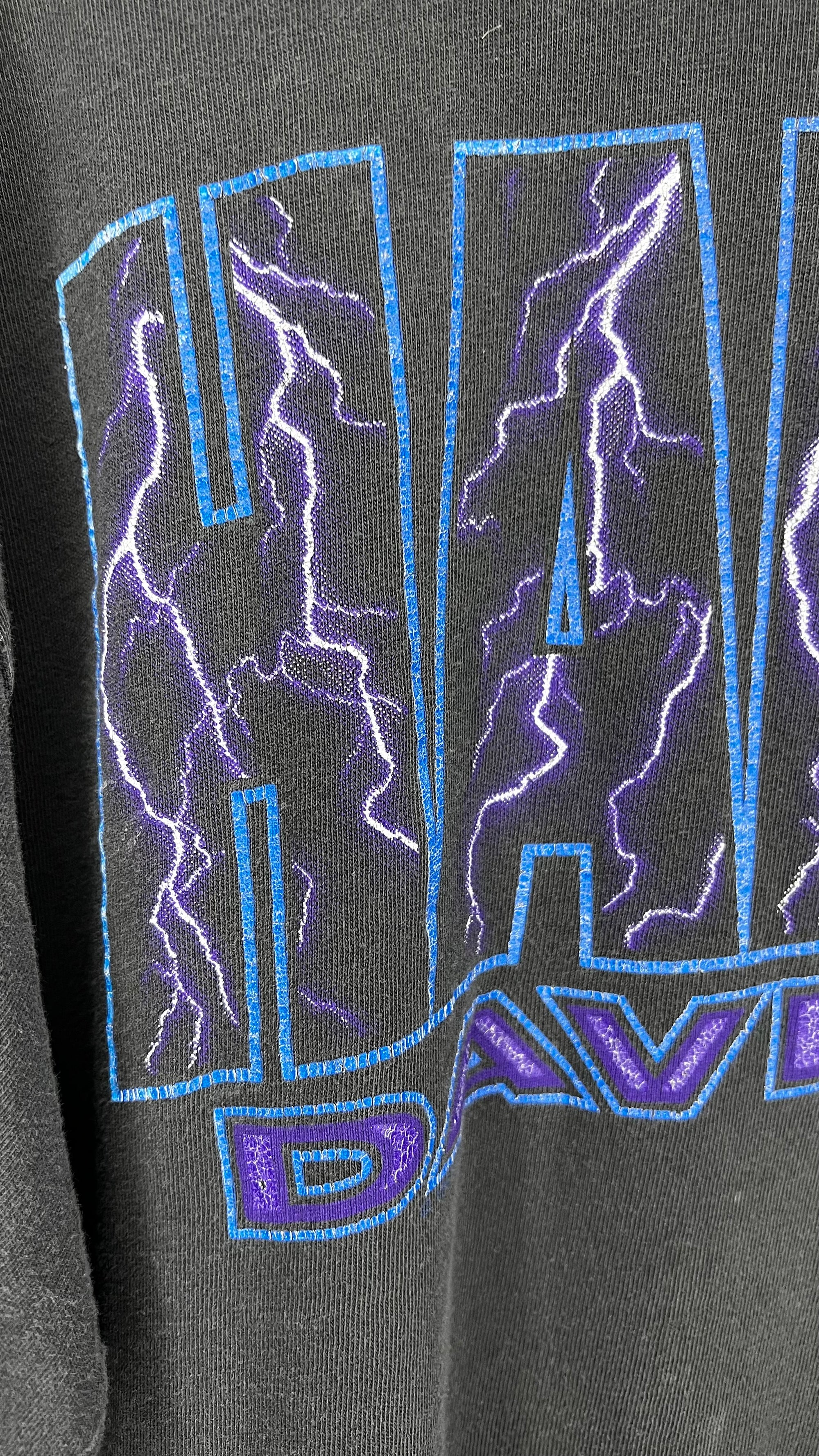 HARLEY DAVIDSON BLUE & PURPLE LIGHTNING TEE | TUCSON AZ BACK HIT