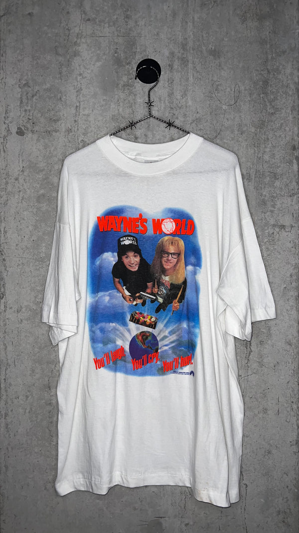 WAYNE’S WORLD TEE | YOU’LL LAUGH. YOU’LL CRY. YOU’LL HURL. | MIKE MYERS &  DANA CARVEY