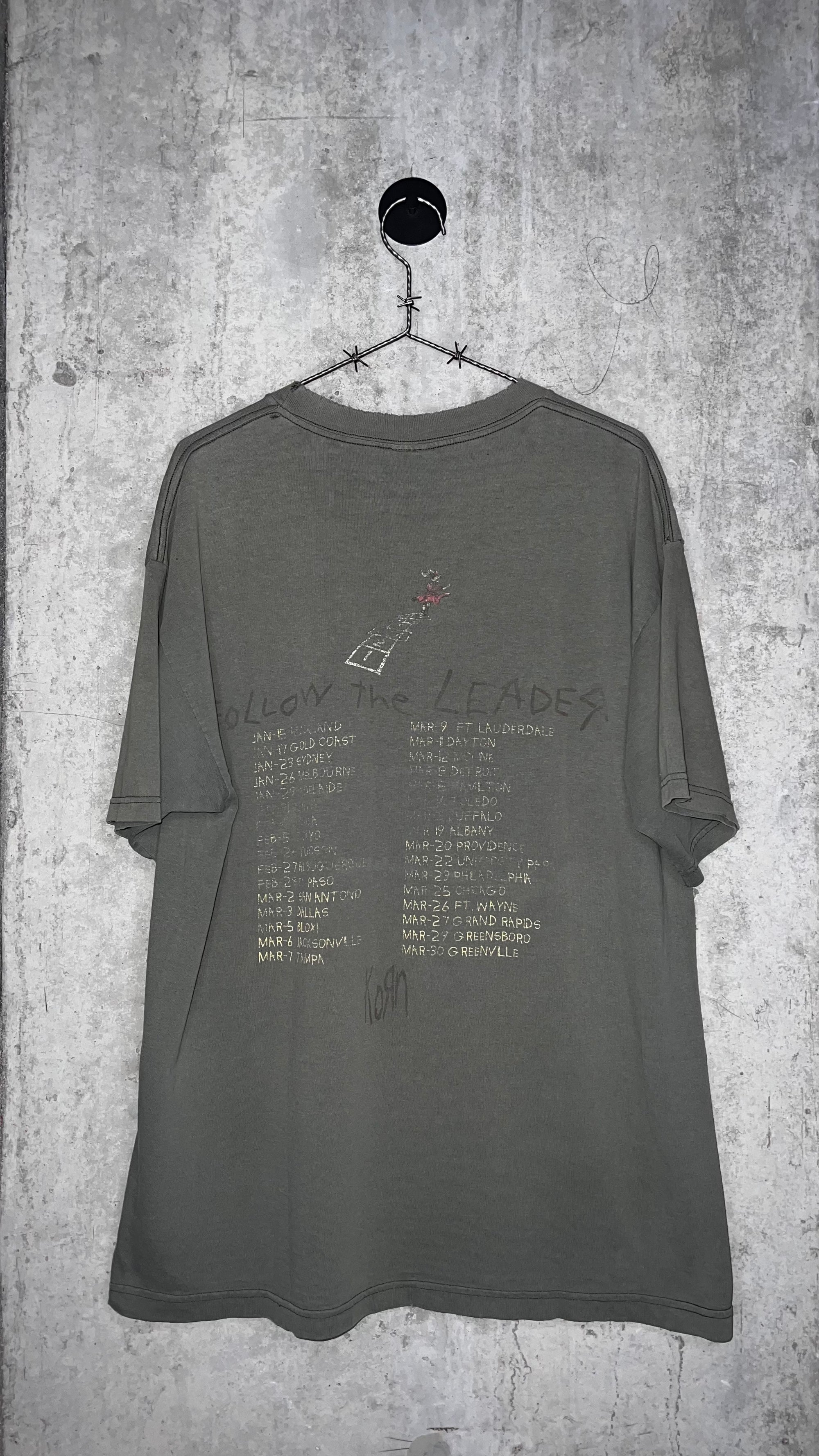 KORN FOLLOW THE LEADER ALBUM TOUR TEE FADER