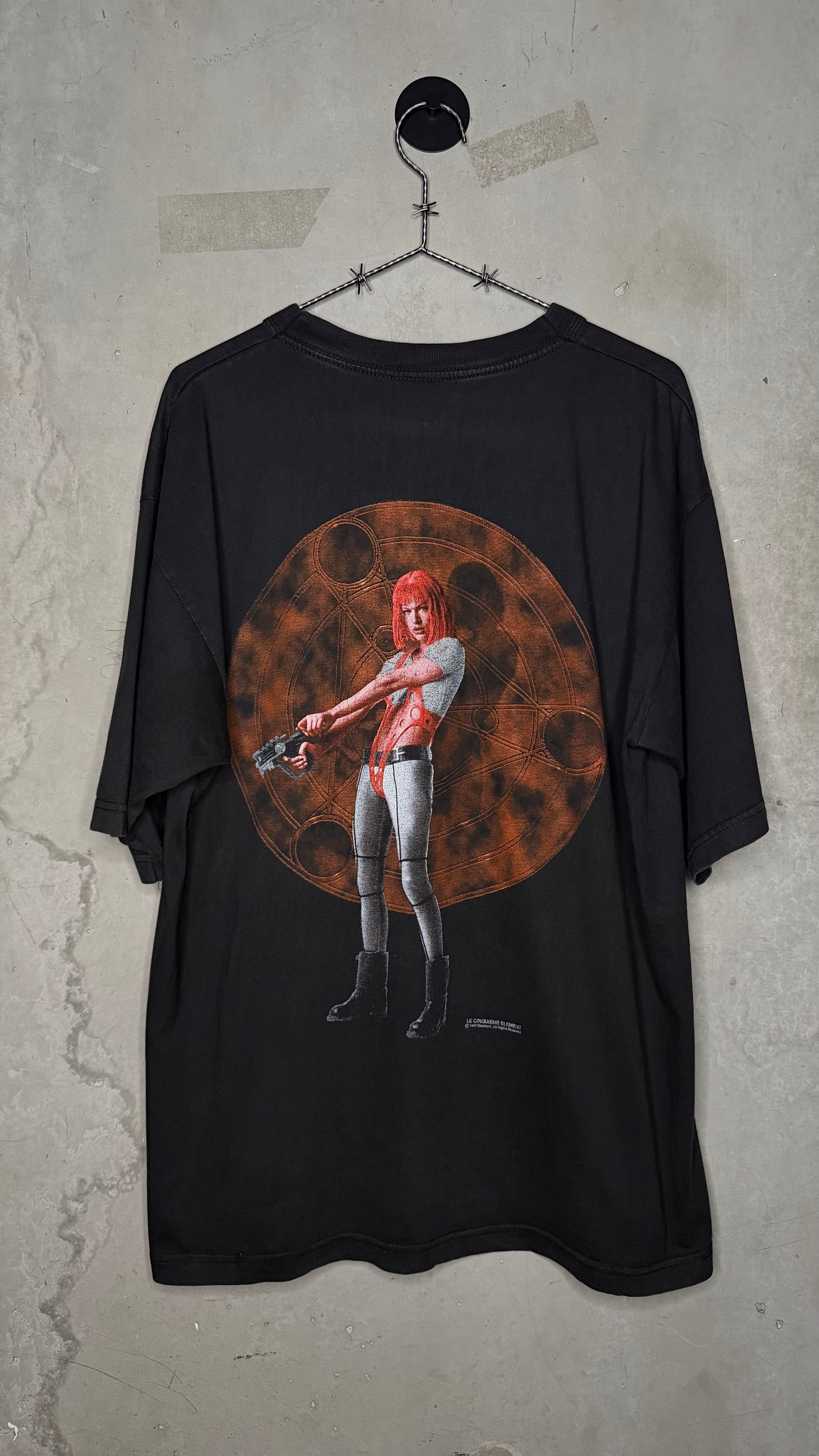 THE FIFTH ELEMENT FRENCH EURO MOVIE PROMO TEE | MULTIPASS & LEELOO SOLO | MILLA JOVOVICH