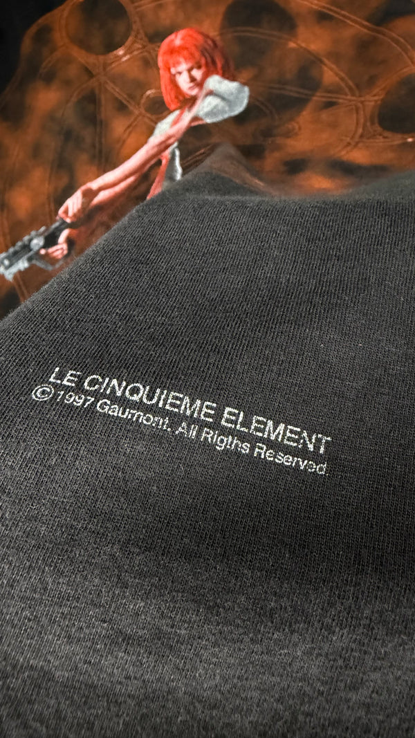 THE FIFTH ELEMENT FRENCH EURO MOVIE PROMO TEE | MULTIPASS & LEELOO SOLO | MILLA JOVOVICH