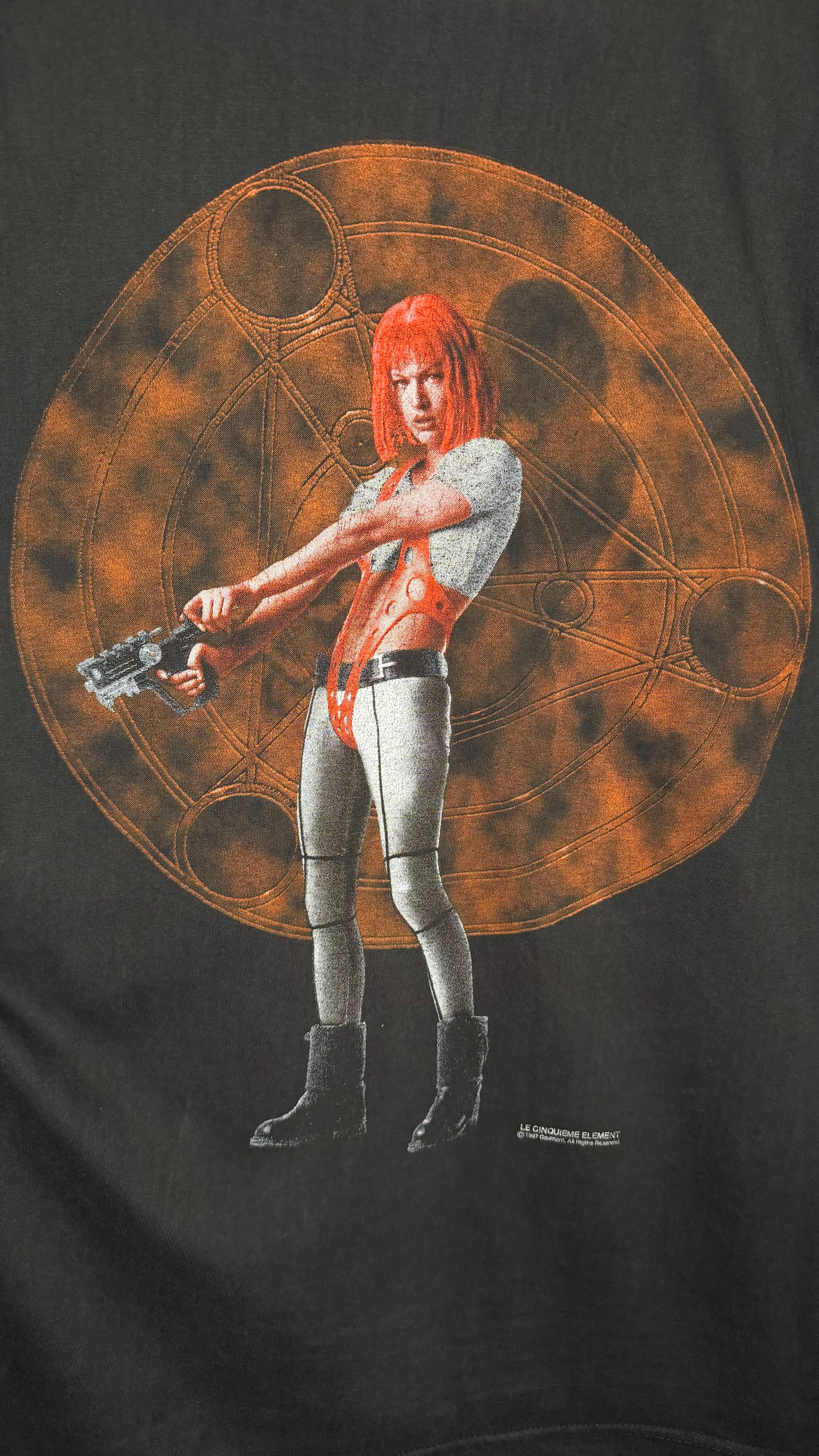 THE FIFTH ELEMENT FRENCH EURO MOVIE PROMO TEE | MULTIPASS & LEELOO SOLO | MILLA JOVOVICH