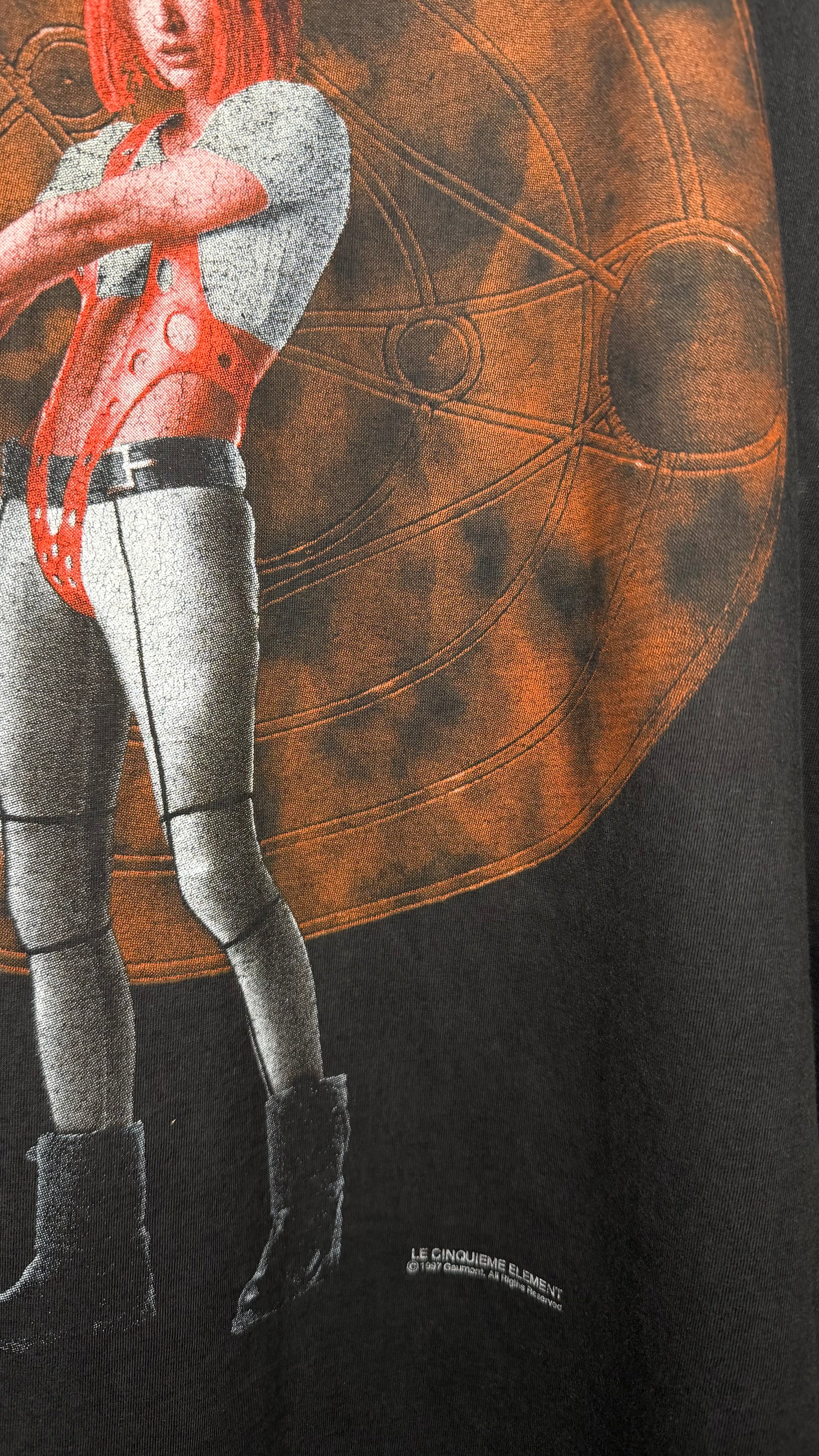 THE FIFTH ELEMENT FRENCH EURO MOVIE PROMO TEE | MULTIPASS & LEELOO SOLO | MILLA JOVOVICH
