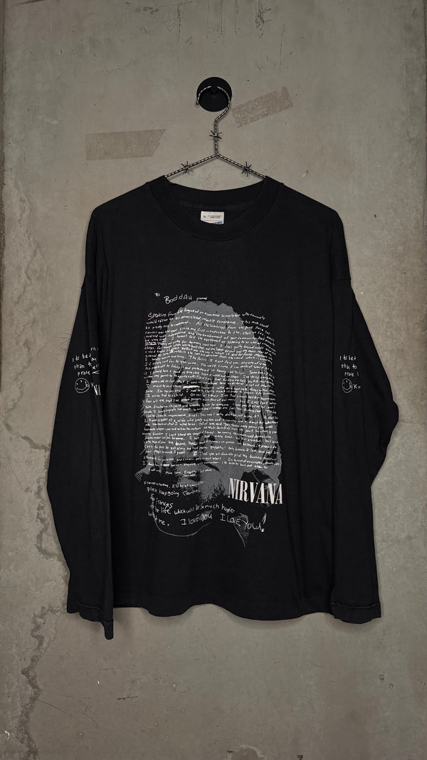 NIRVANA KURT COBAIN SUICIDE NOTE LONG SLEEVE TEE