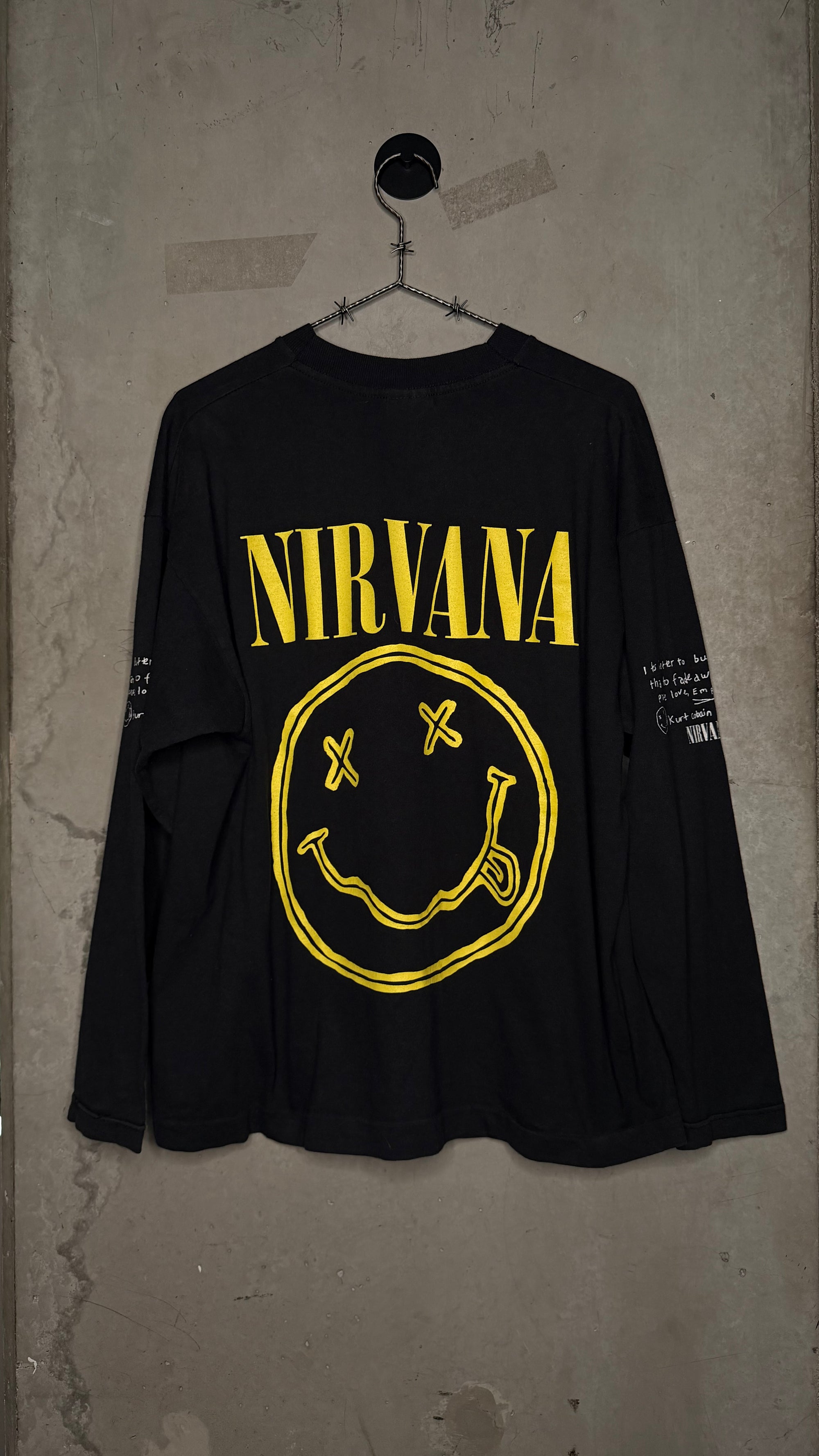 NIRVANA KURT COBAIN SUICIDE NOTE LONG SLEEVE TEE