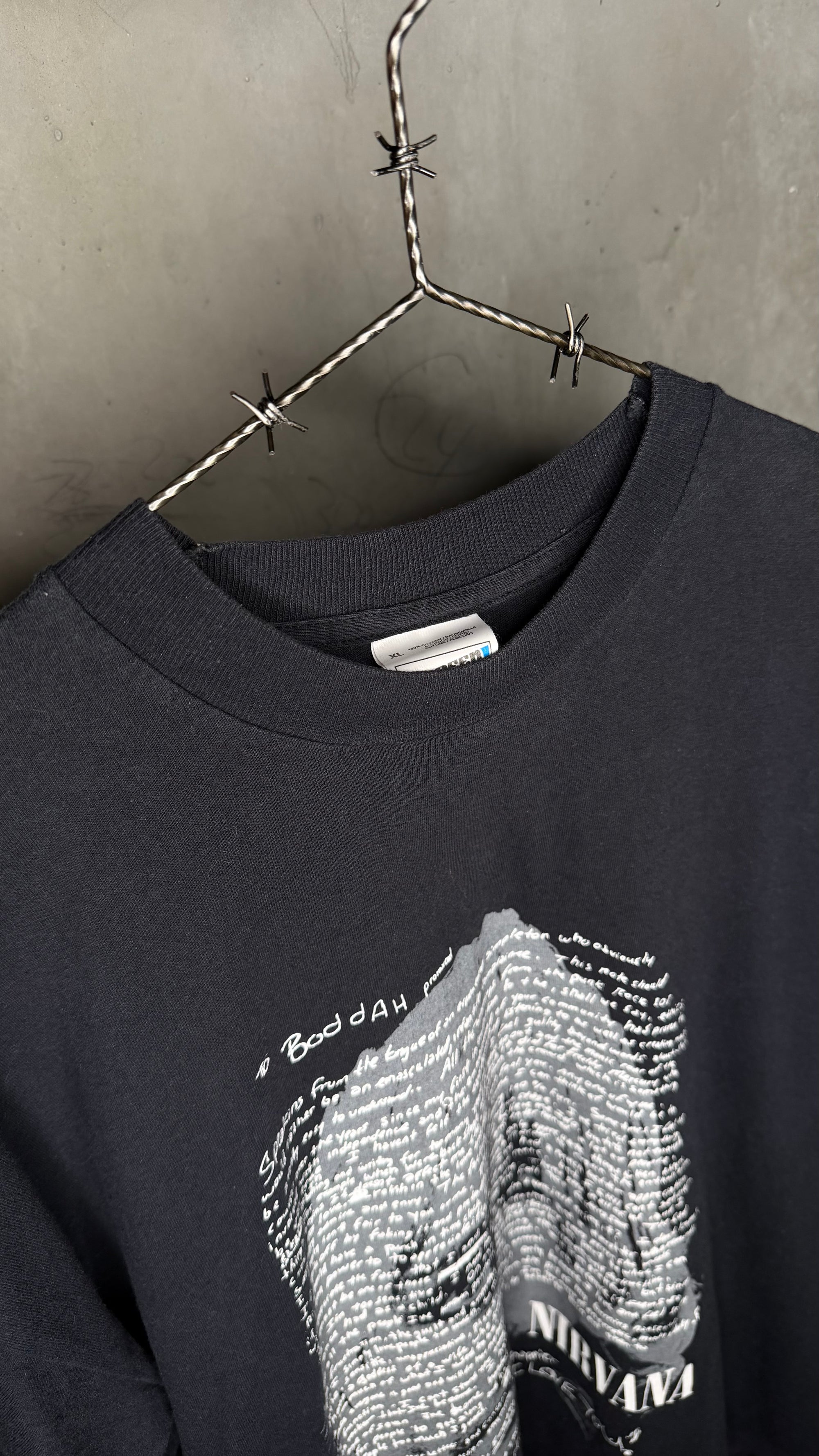 NIRVANA KURT COBAIN SUICIDE NOTE LONG SLEEVE TEE