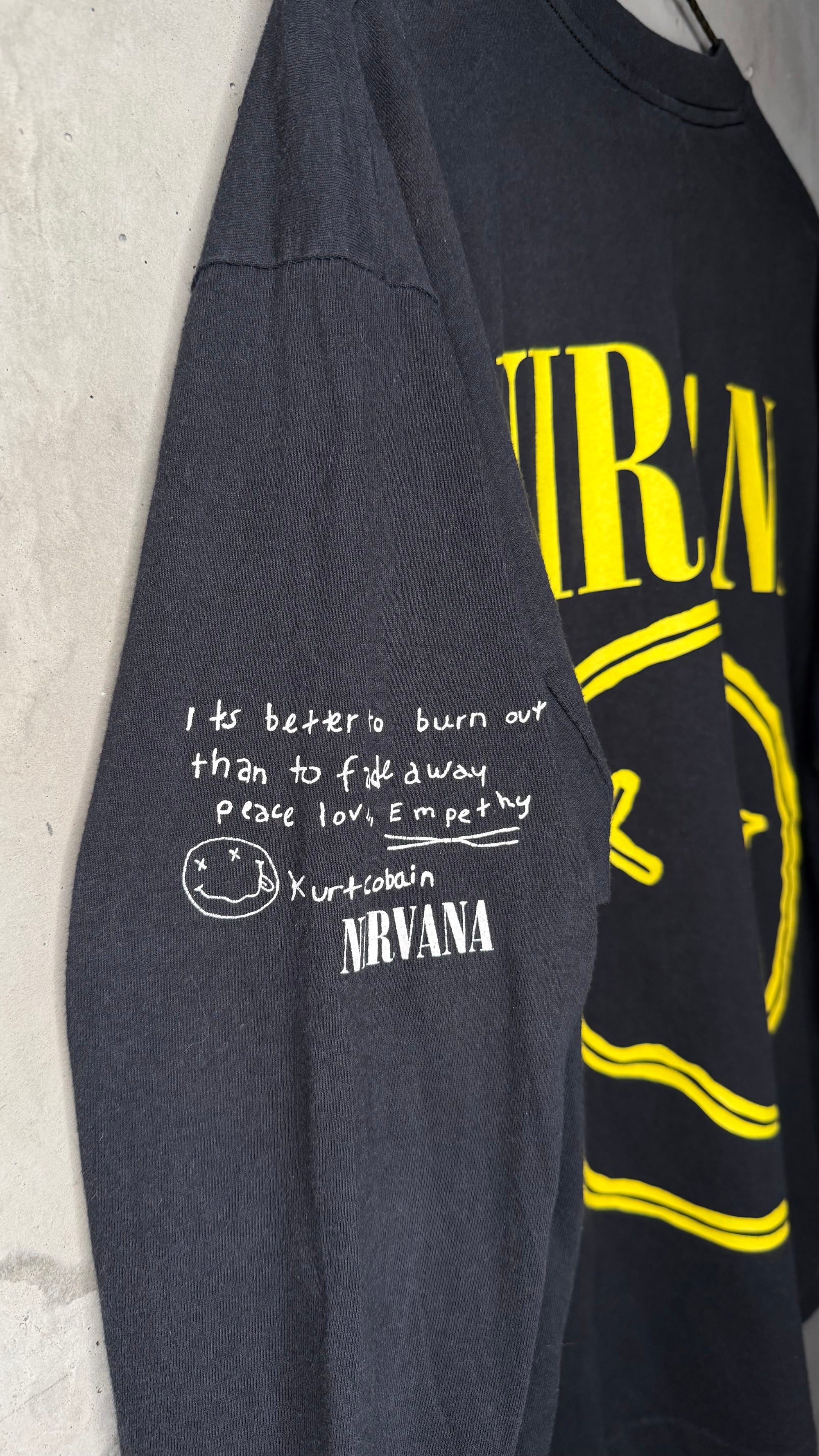 NIRVANA KURT COBAIN SUICIDE NOTE LONG SLEEVE TEE