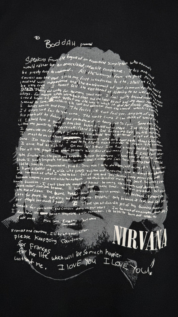 NIRVANA KURT COBAIN SUICIDE NOTE LONG SLEEVE TEE