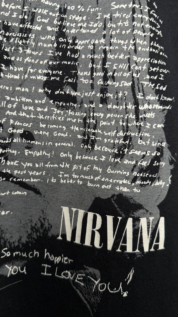 NIRVANA KURT COBAIN SUICIDE NOTE LONG SLEEVE TEE