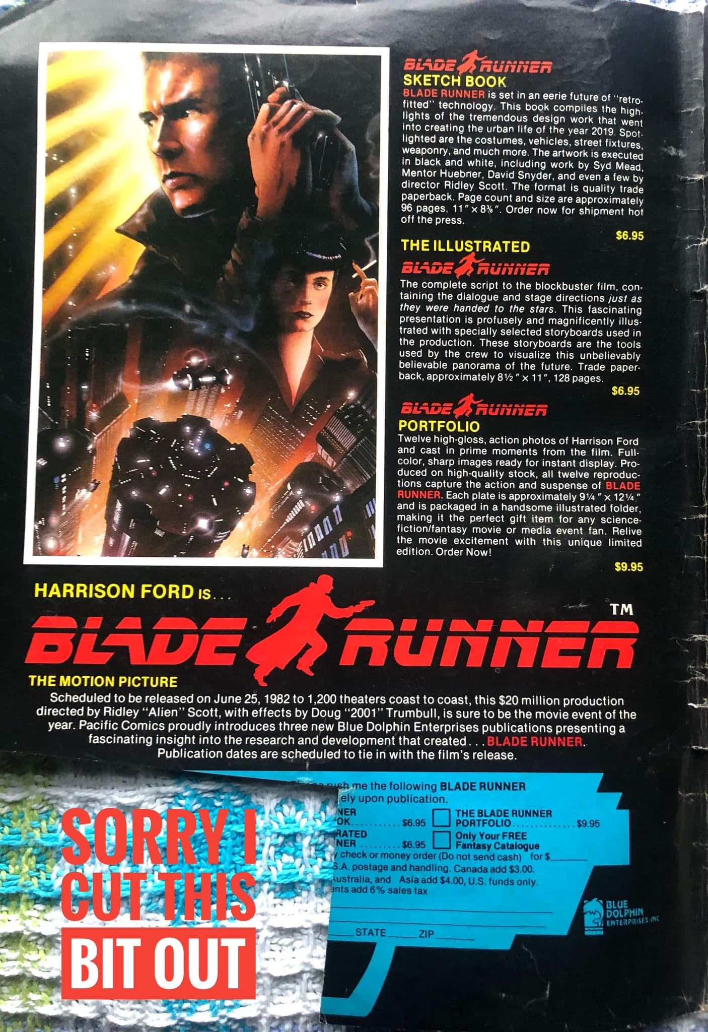 BLADE RUNNER COMIC BOOK BOOTLEG TEE | ‘WELCOME TO THE FUTURE. IF YOU’RE HUMAN LIFE IS TOUGH. IF YOU’RE A REPLICANT, YOU’RE DEAD’