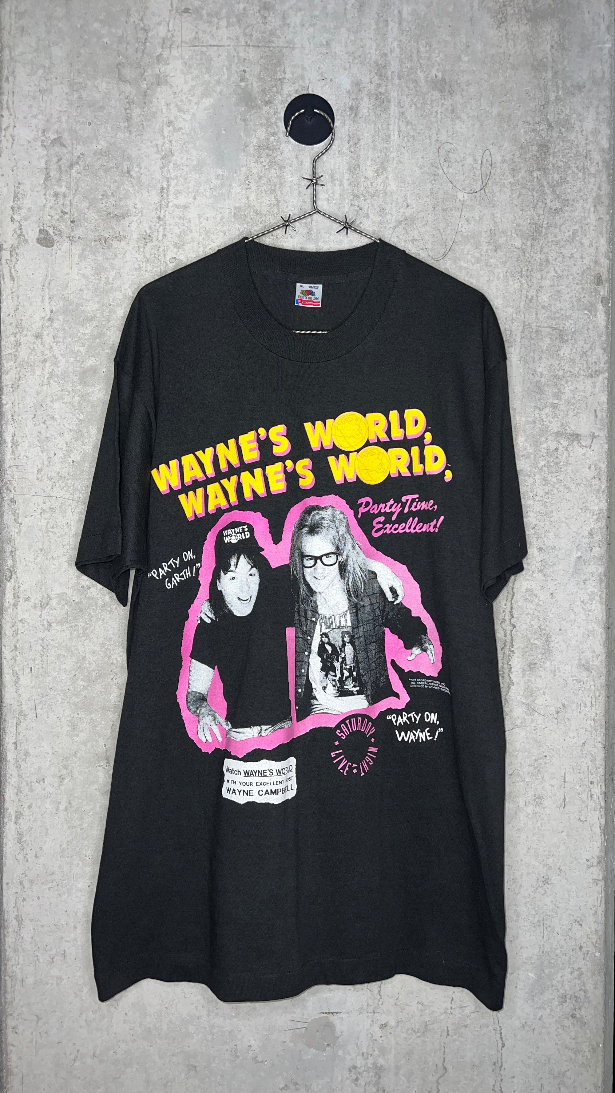 WAYNE’S WORLD SNL MOVIE PROMO TEE | PARTY ON GARTH, PARTY ON WAYNE | MIKE MYERS & DANA CARVEY