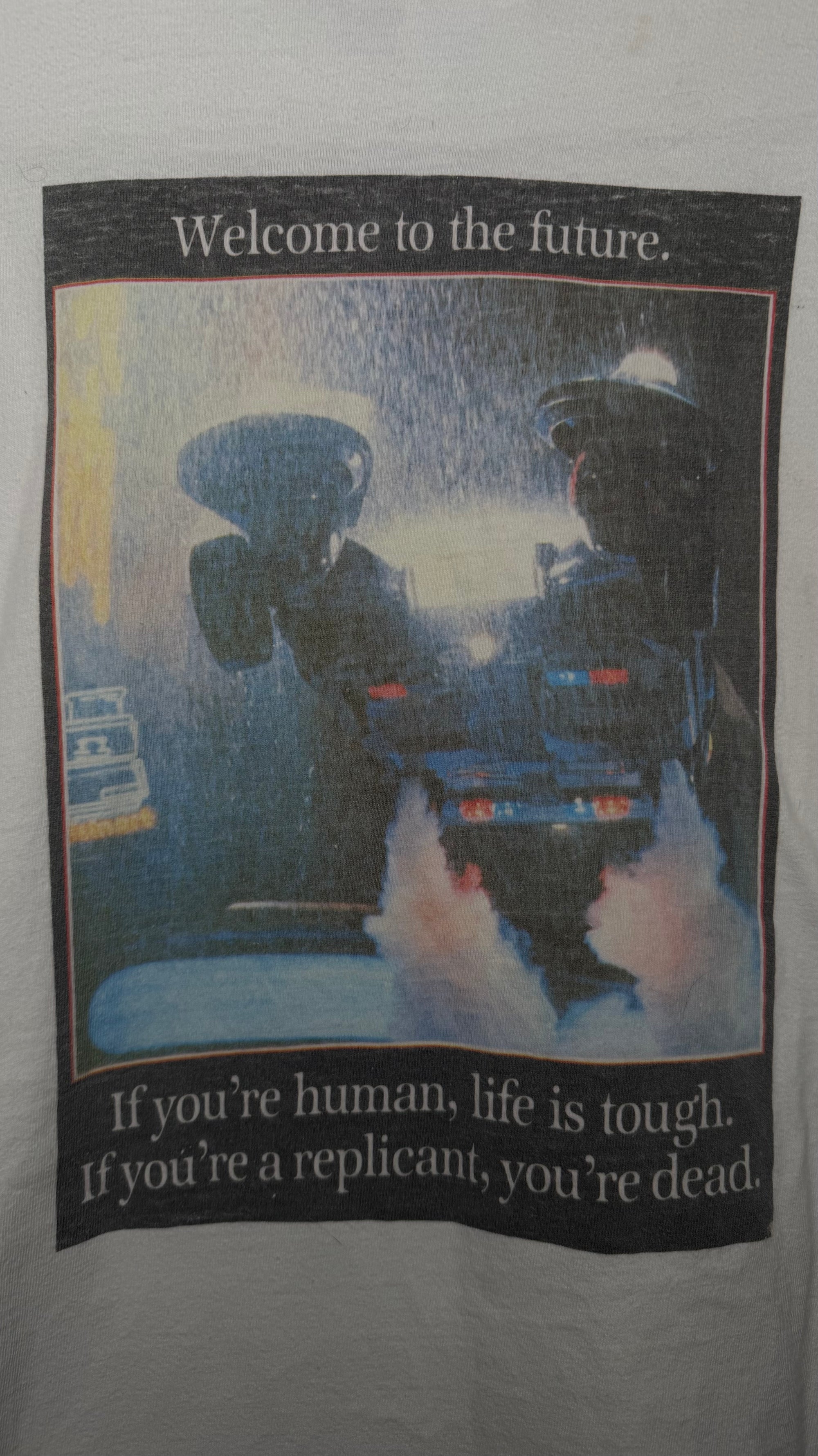 BLADE RUNNER COMIC BOOK BOOTLEG TEE | ‘WELCOME TO THE FUTURE. IF YOU’RE HUMAN LIFE IS TOUGH. IF YOU’RE A REPLICANT, YOU’RE DEAD’