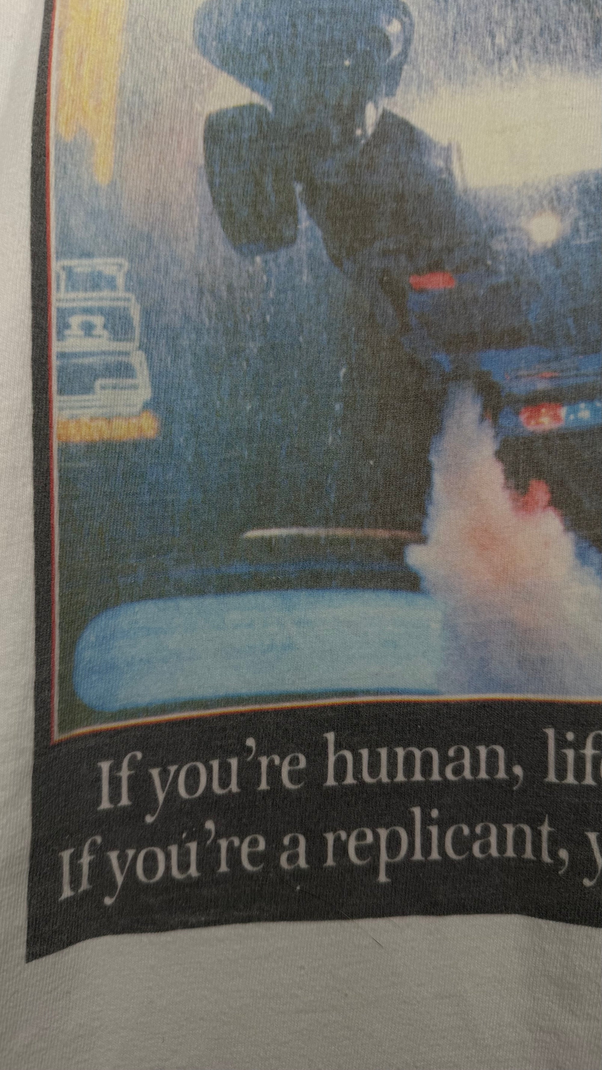 BLADE RUNNER COMIC BOOK BOOTLEG TEE | ‘WELCOME TO THE FUTURE. IF YOU’RE HUMAN LIFE IS TOUGH. IF YOU’RE A REPLICANT, YOU’RE DEAD’