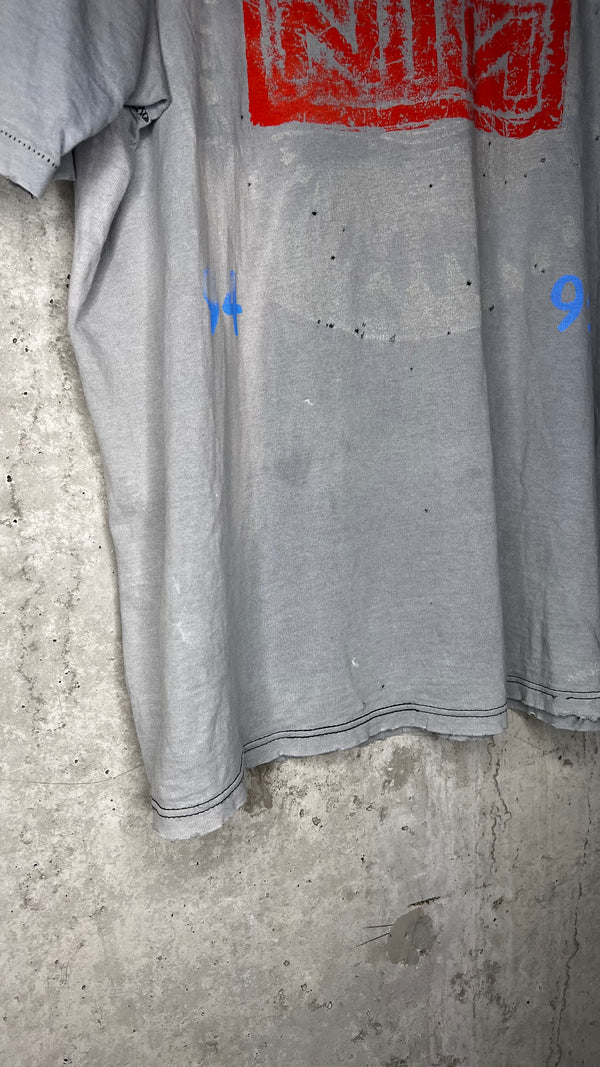 NINE INCH NAILS THE DOWNWARD SPIRAL WORLD TOUR 94’-95’ PARKING LOT TEE | RARE SPIRAL BACK HIT VARIANT | THRASHED FADER