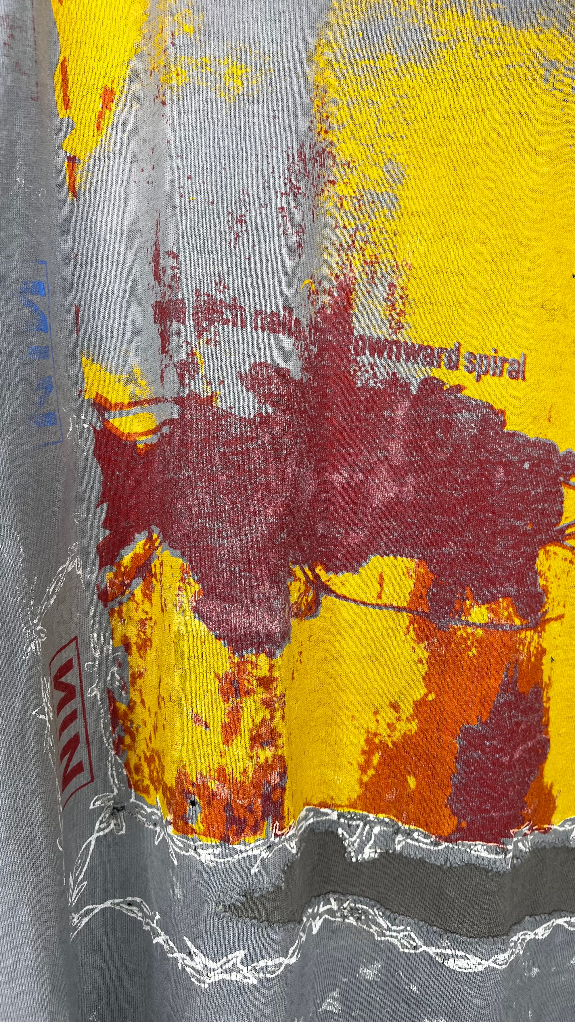 NINE INCH NAILS THE DOWNWARD SPIRAL WORLD TOUR 94’-95’ PARKING LOT TEE | RARE SPIRAL BACK HIT VARIANT | THRASHED FADER