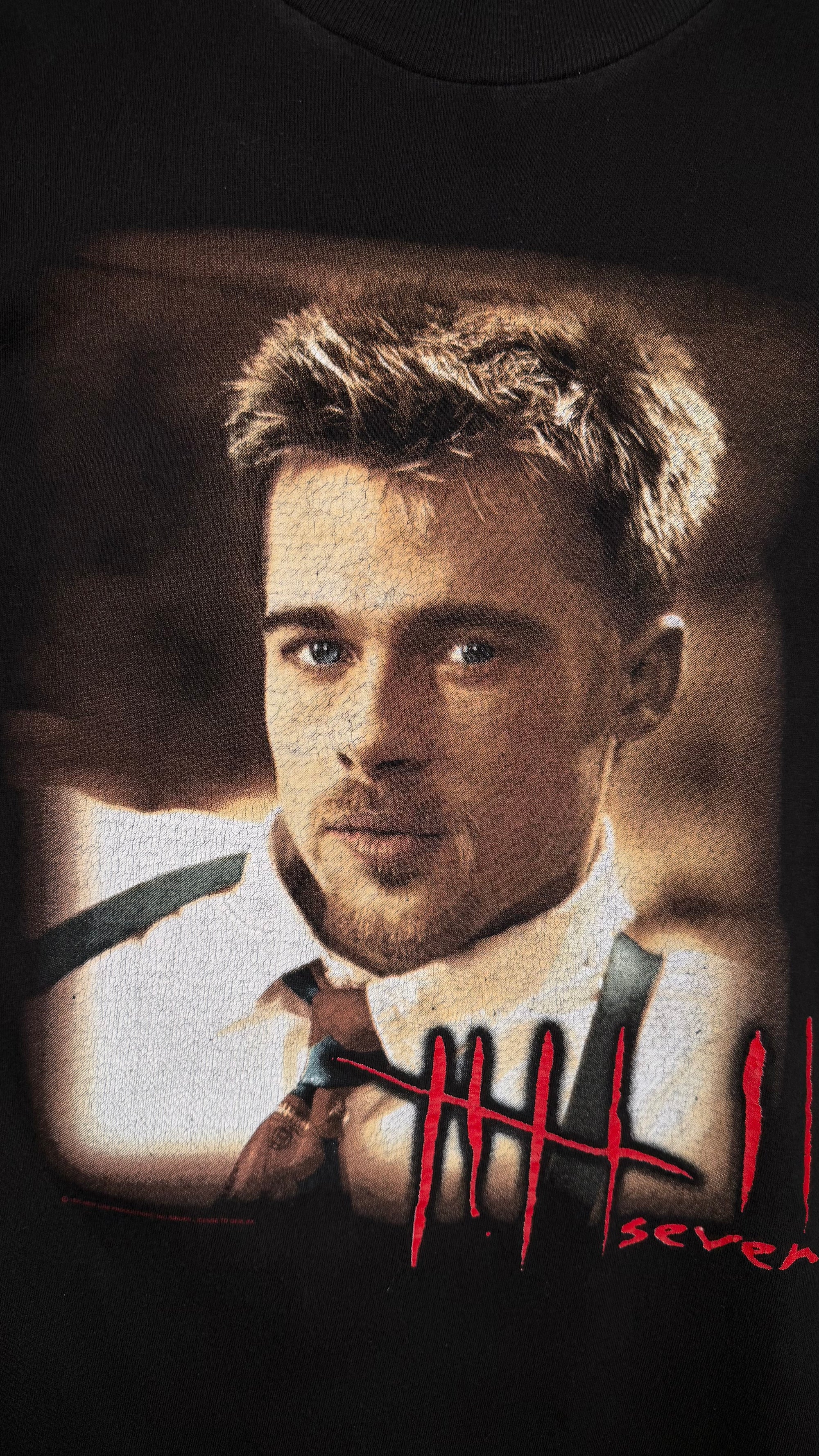 SEVEN MOVIE PROMO TEE | BRAD PITT | DAVID FINCHER | ‘7 DEADLY SINS’ BACK HIT