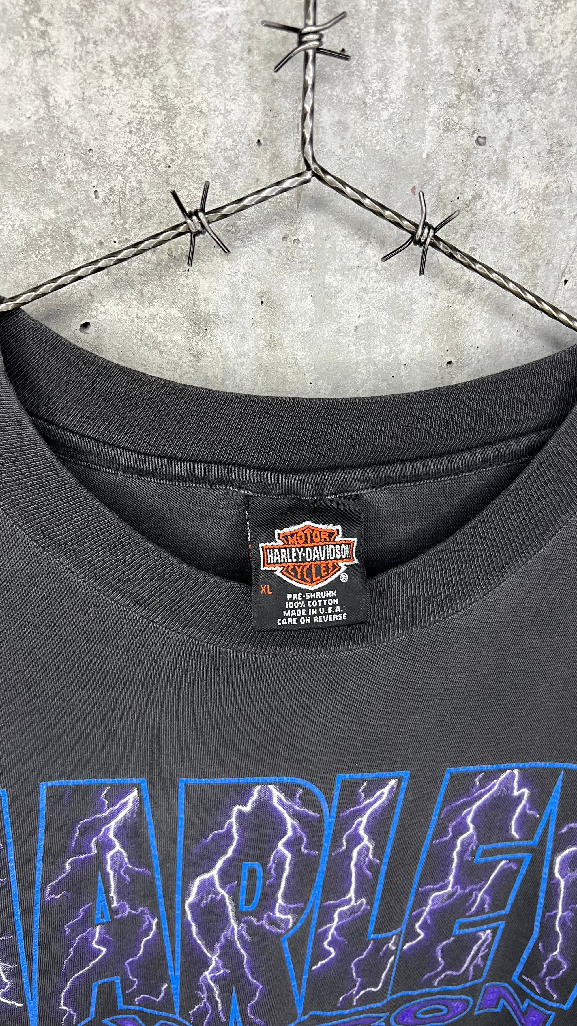 HARLEY DAVIDSON BLUE & PURPLE LIGHTNING TEE | GLENDALE AZ BACK HIT