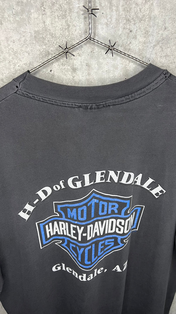 HARLEY DAVIDSON BLUE & PURPLE LIGHTNING TEE | GLENDALE AZ BACK HIT