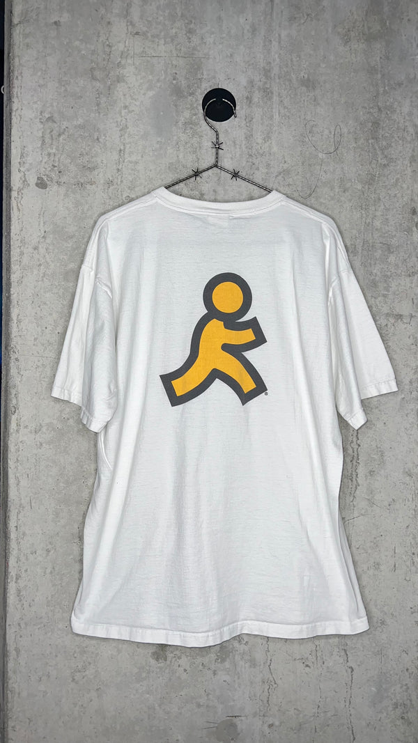 AOL INSTANT MESSENGER TEE | AMERICA ONLINE FRONT HIT | AIM RUNNING MAN BACK HIT