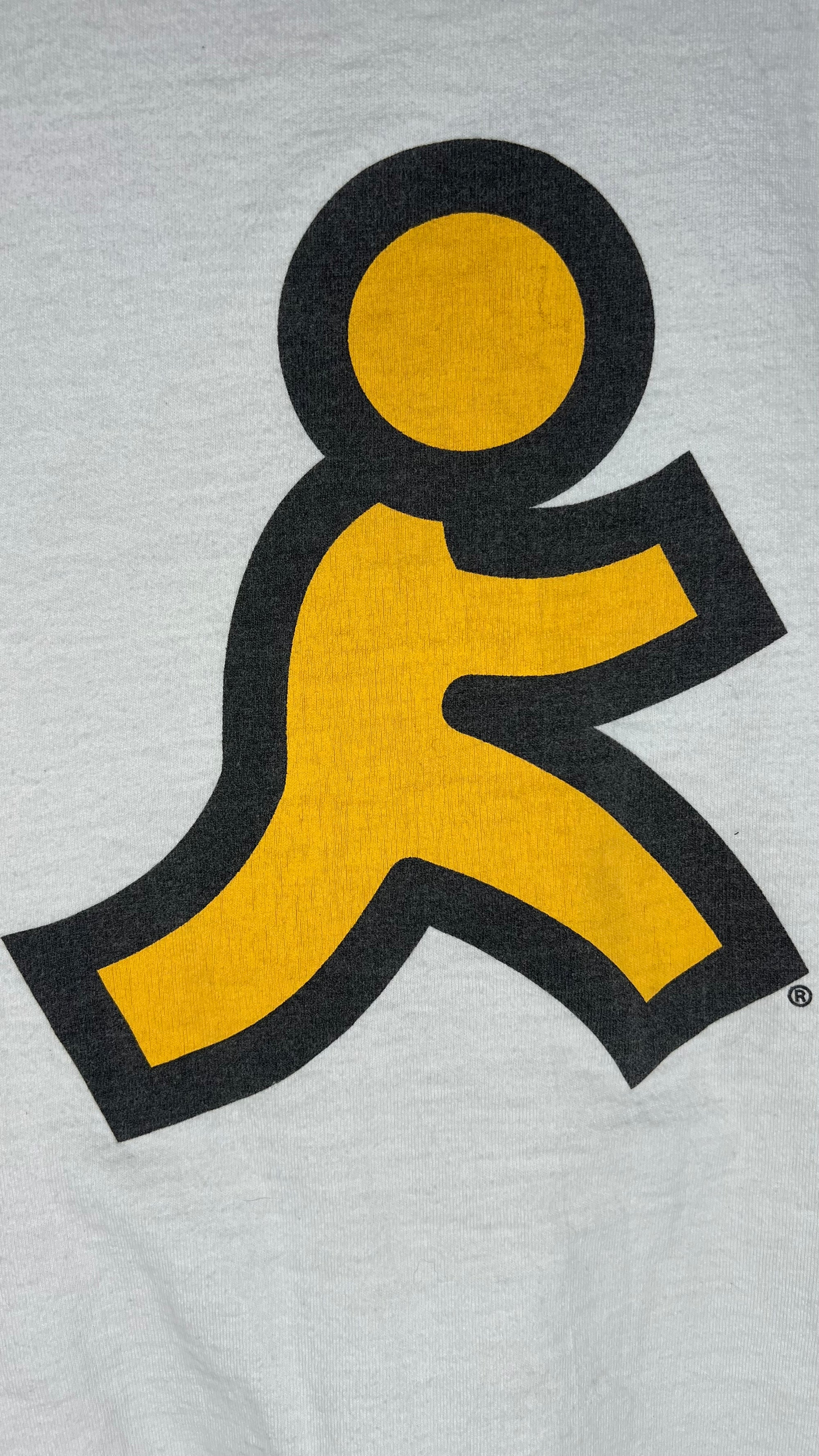 AOL INSTANT MESSENGER TEE | AMERICA ONLINE FRONT HIT | AIM RUNNING MAN BACK HIT