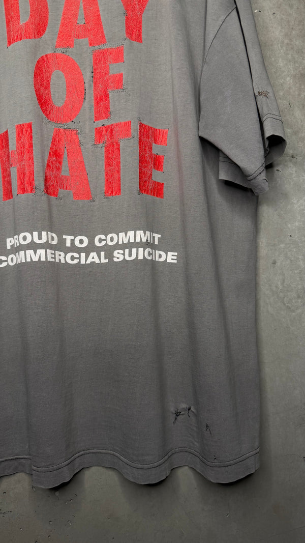 NAILBOMB POINT BLANK TEE | DAY OF HATE ‘PROUD TO COMMIT COMMERCIAL SUICIDE’ BACKHIT