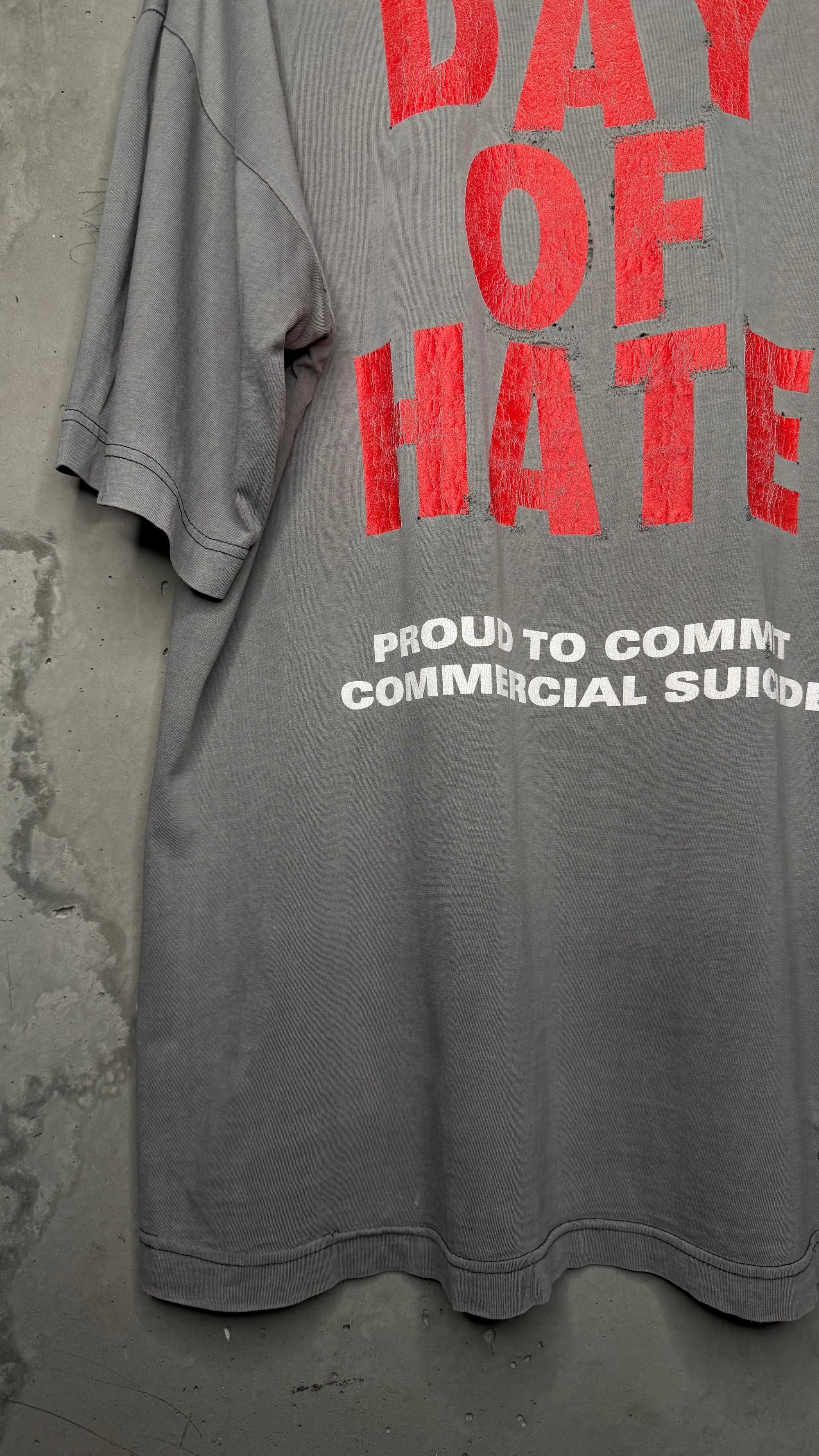 NAILBOMB POINT BLANK TEE | DAY OF HATE ‘PROUD TO COMMIT COMMERCIAL SUICIDE’ BACKHIT