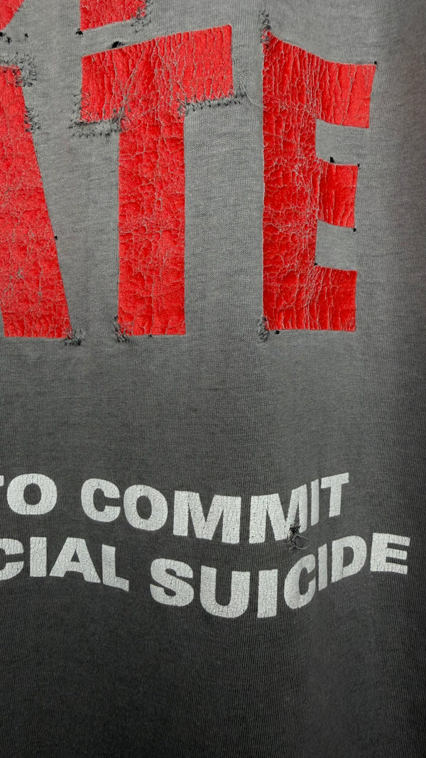 NAILBOMB POINT BLANK TEE | DAY OF HATE ‘PROUD TO COMMIT COMMERCIAL SUICIDE’ BACKHIT