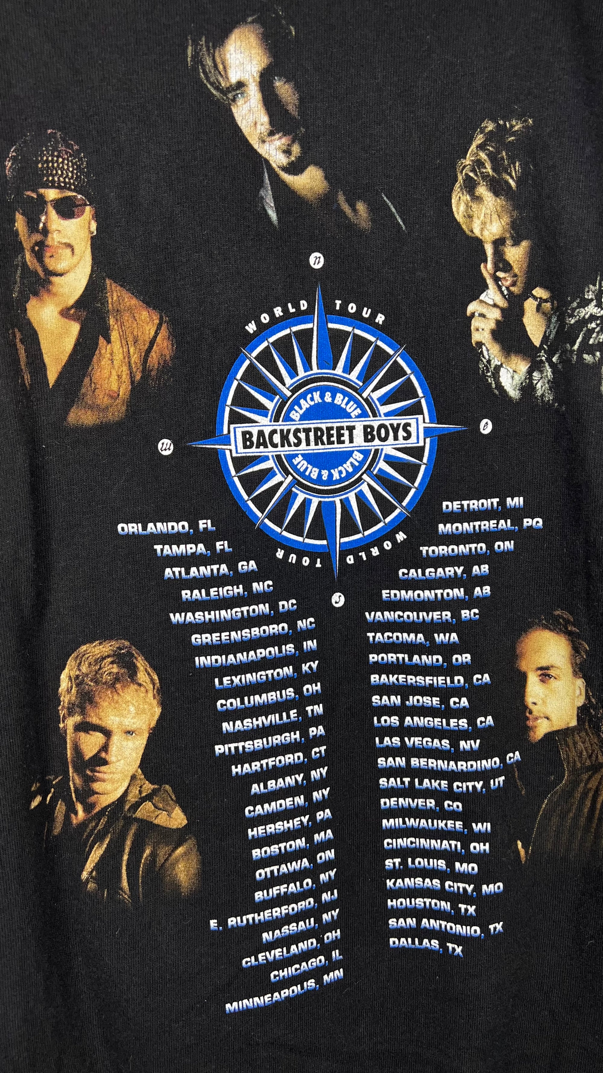 BACKSTREET BOYS BLACK & BLUE WORLD TOUR TEE