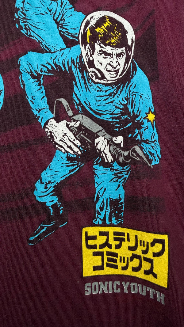 SONIC YOUTH HYSTERIC GLAMOUR ASTRONAUTS TEE | MAROON VARIANT