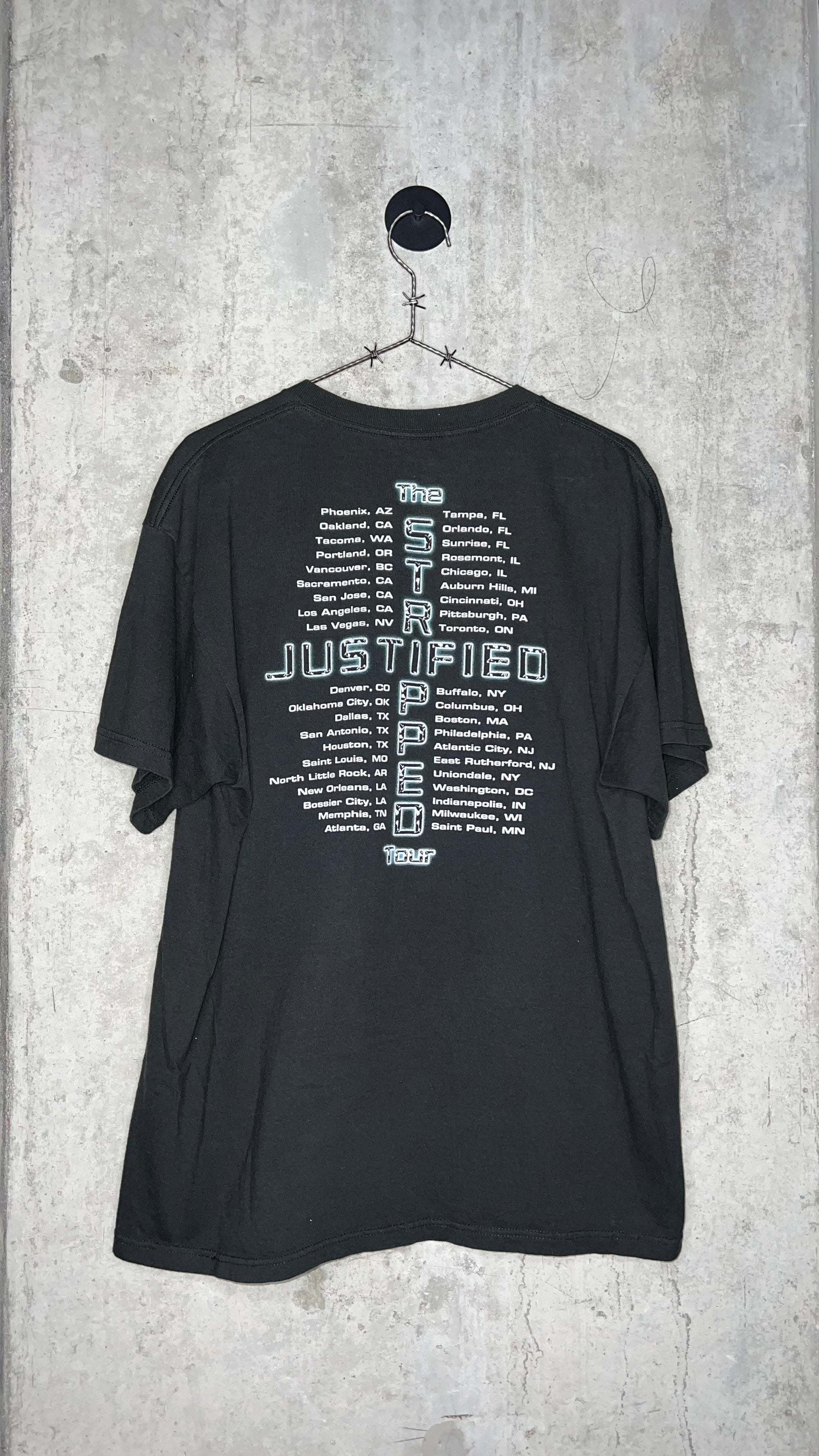 JUSTIFIED STRIPPED TOUR TEE | JUSTIN TIMBERLAKE & CHRISTINA AGUILERA