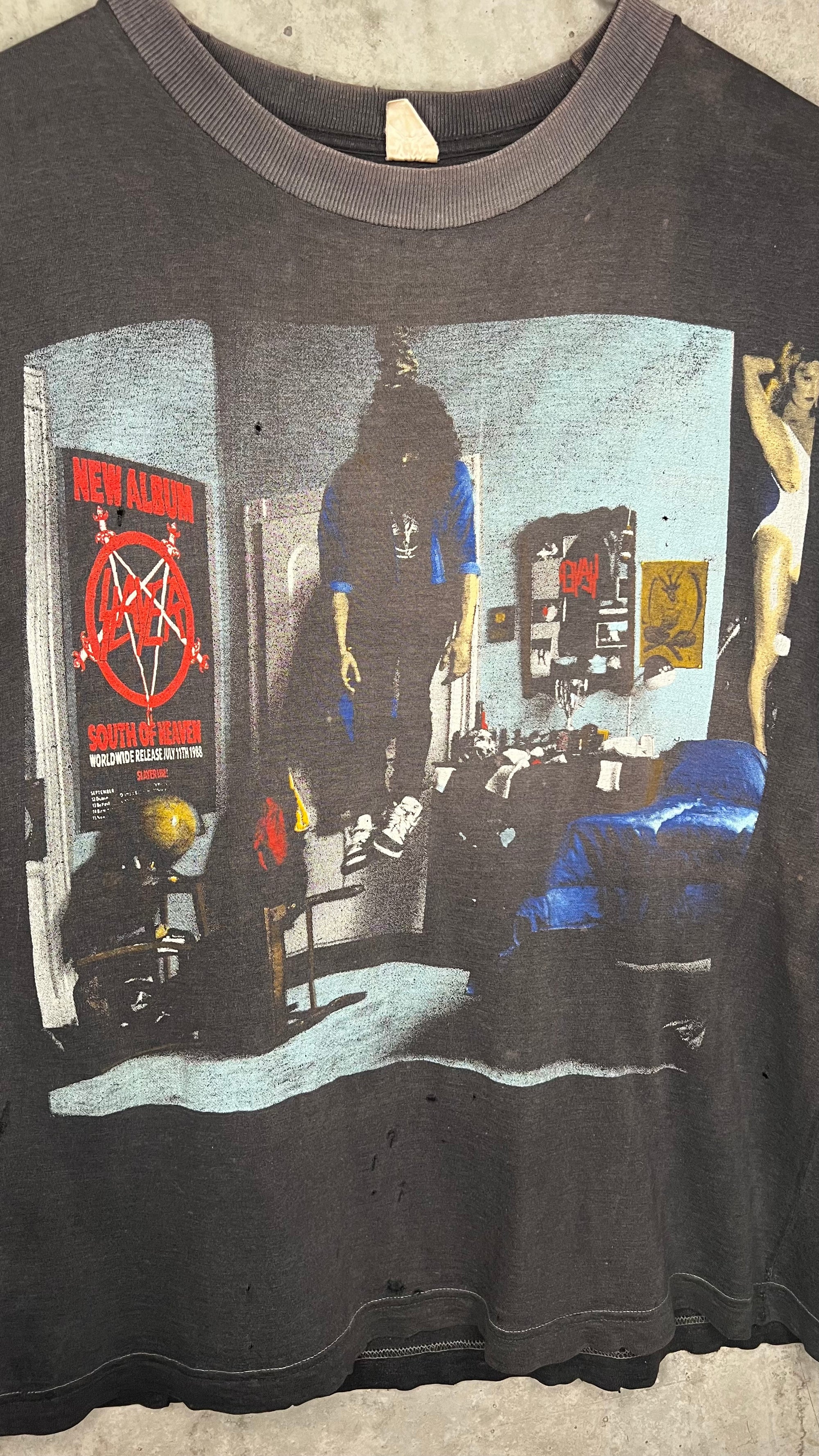 SLAYER MANDATORY SUICIDE HANGING BOY TEE | LIGHTLY THRASHED FADER #1