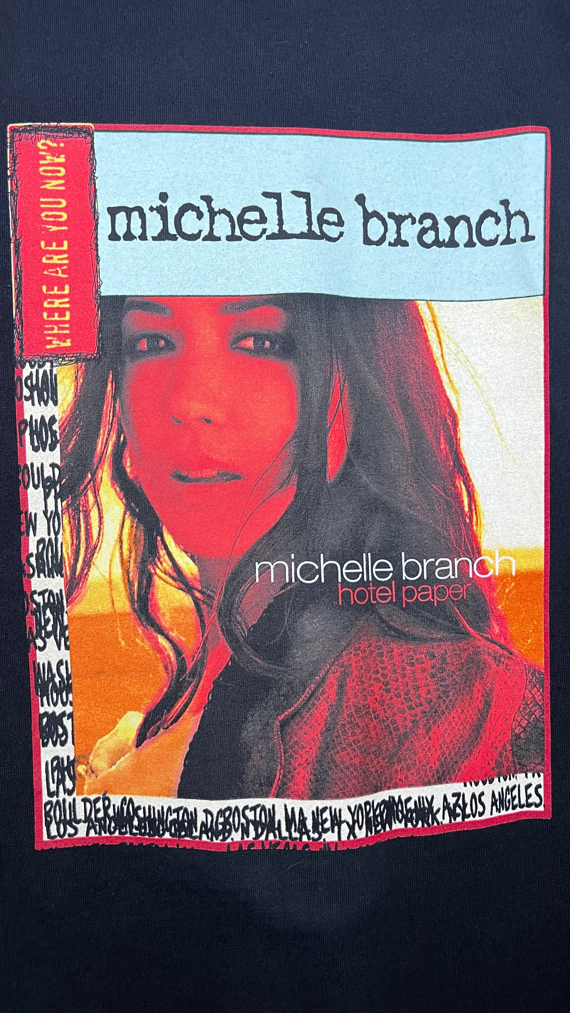 MICHELLE BRANCH HOTEL PAPER ALBUM PROMO TOUR TEE | ‘WHERE ARE YOU NOW?’