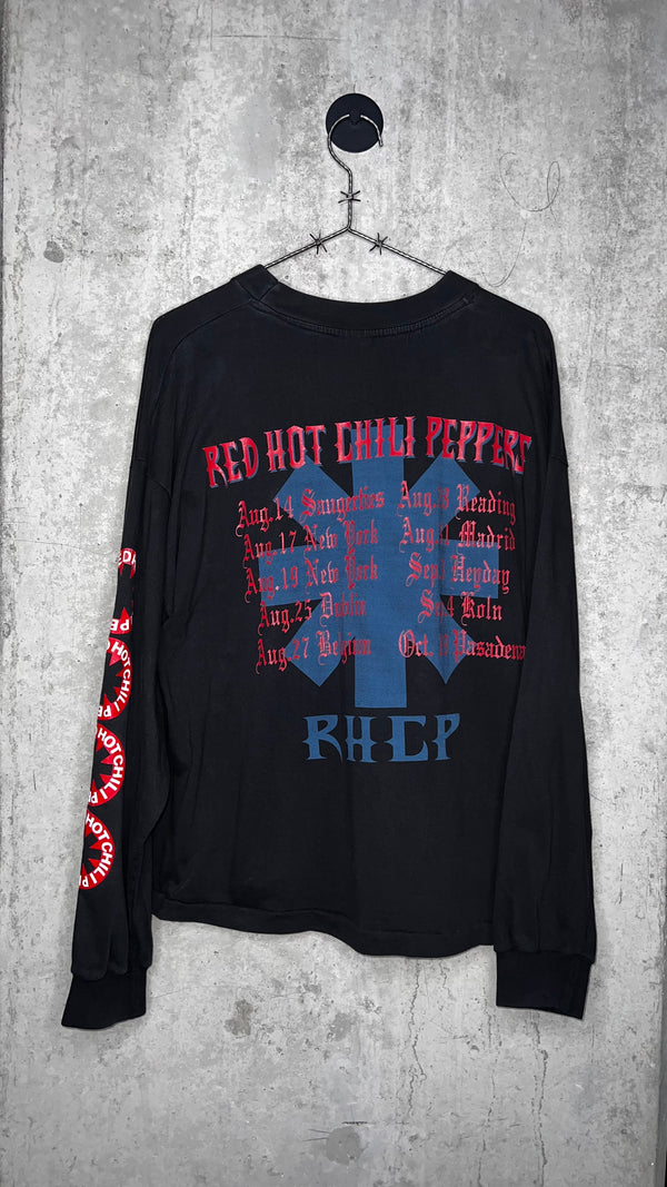 RED HOT CHILI PEPPERS EURO FALL TOUR 90’ LONGSLEEVE TEE | SILVER GLITTER LOGO TEE