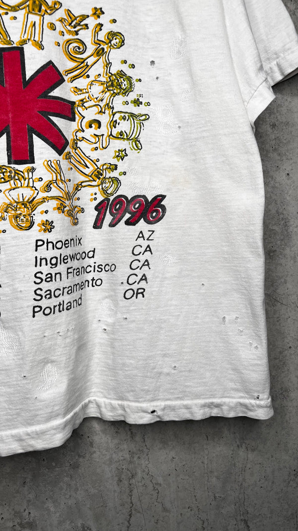 RED HOT CHILI PEPPERS RARE 96’ ONE HOT MINUTE TOUR PARKING LOT TEE | BEAUTIFULLY THRASHED