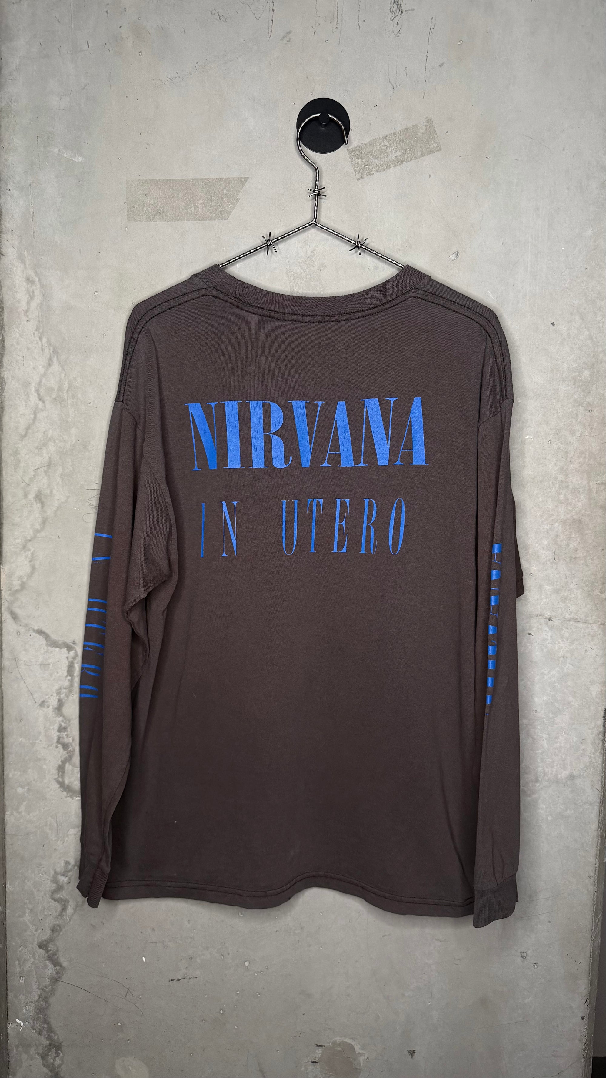 NIRVANA IN UTERO RAPE ME EURO BOOTLEG LONGSLEEVE TEE