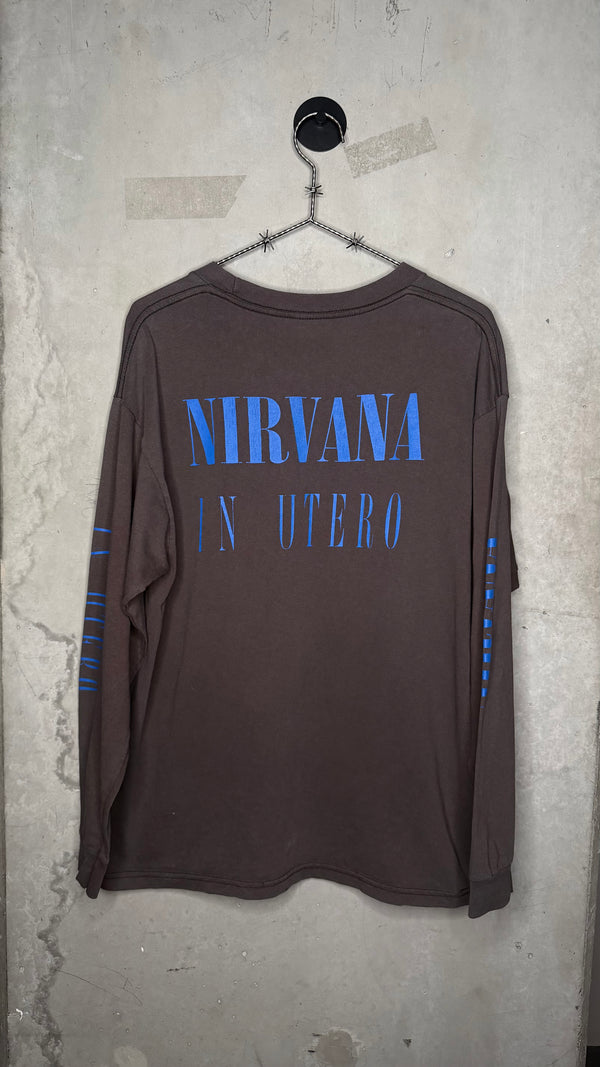 NIRVANA IN UTERO RAPE ME EURO BOOTLEG LONGSLEEVE TEE